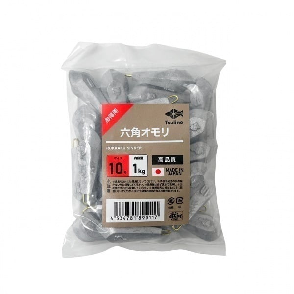 1キロオモリ (丸玉/六角)【徳用オモリ】(六角-30号)